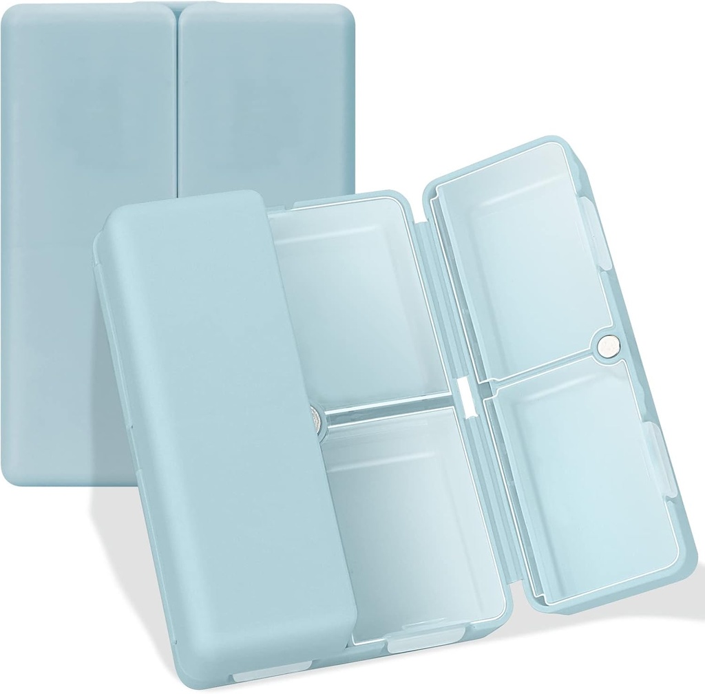 FYYデイリーピルオーガナイザー、7コンパートメントポータブルトラベルピルケース、ビタミン、タラ肝油、サプリメント、薬用ブルーを保持するためのPurse Pocket用