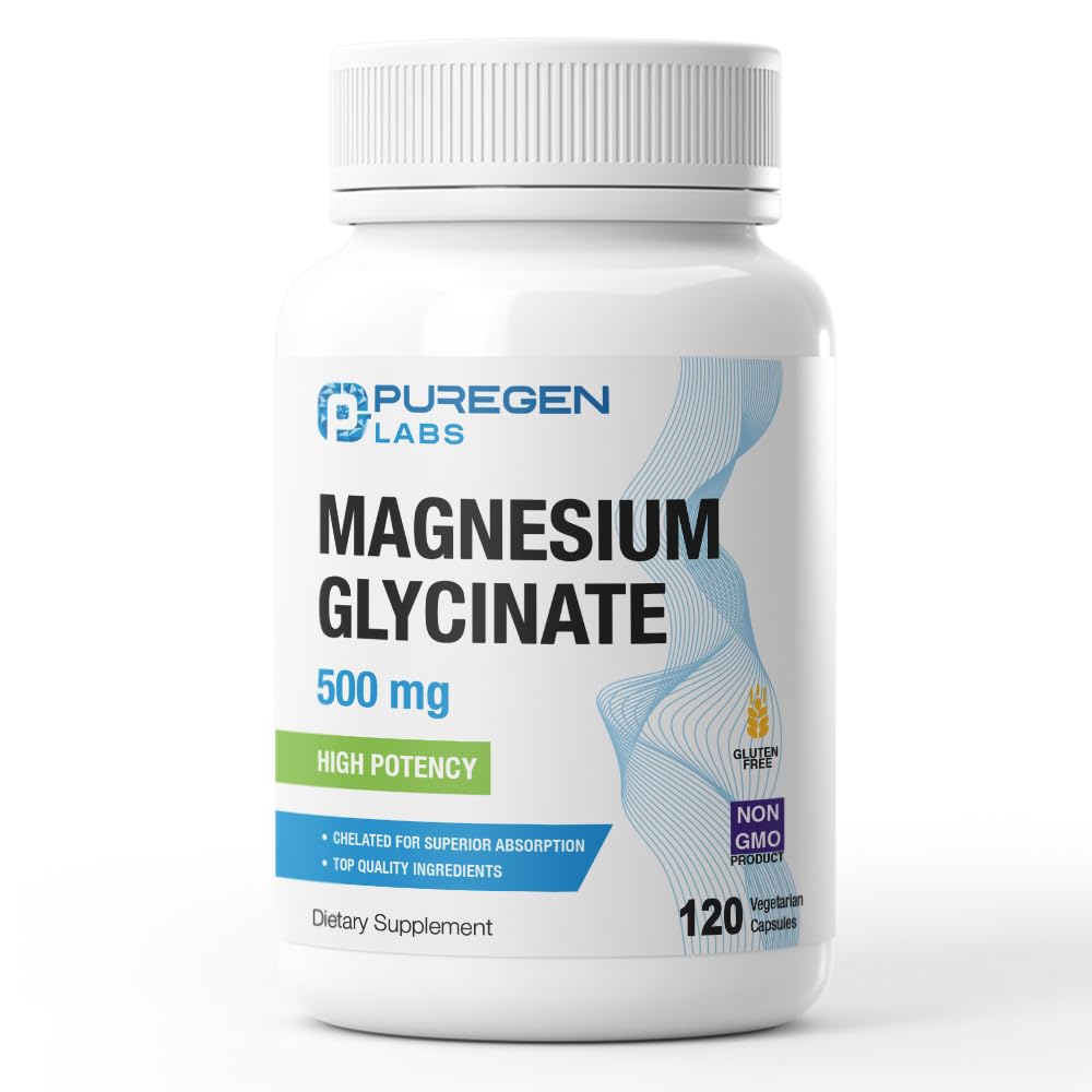 マグネシウムのグリシナート500mg [高い効力] 120ベジギーキャップ、優秀な吸収のためにChelated |有害な添加剤無し | 非GMO、グルテンフリーおよび酪農場、サポート マッスル、接合箇所、および米国で心の健康管理