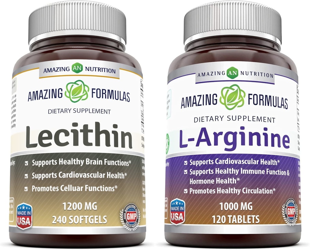 Amazing Nutrition Lecithin + L-Arginine (2 Products)