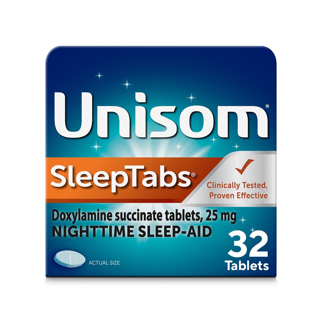 Unisom SleepTabs, Nighttime Sleep-aid, Doxylamine Succinate, 32錠