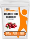 BulkSupplements.comクランベリーエキスパウダー - クランベリー味付けパウダー、Vacciniumマクロカルポンフルーツから供給 - ビーガン&グルテンフリー、給食当たり500mg、500g(1.1ポンド)(1パック)