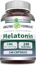 Amazing Formulas Melatonin Supplement | 5 Mg Per Serving | 240 Capsules | Non-GMO | Gluten Free | Made in USA