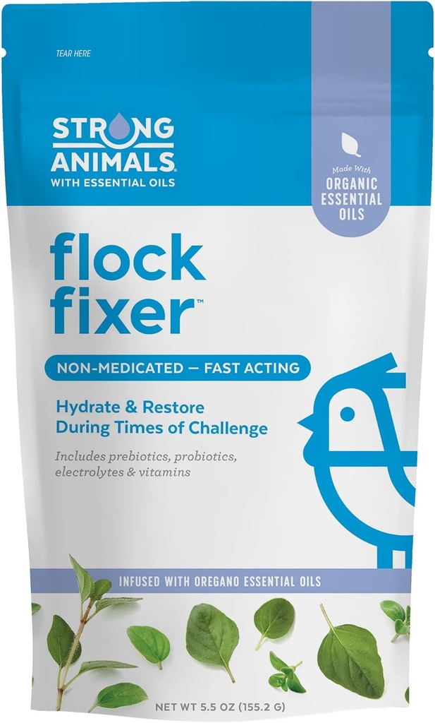 Flock Fixer - チャレンジの時に裏庭チキンの免疫をサポートし、有機オレガノエッセンシャルオイル(5.5オンス。ポーチ)が含まれています。