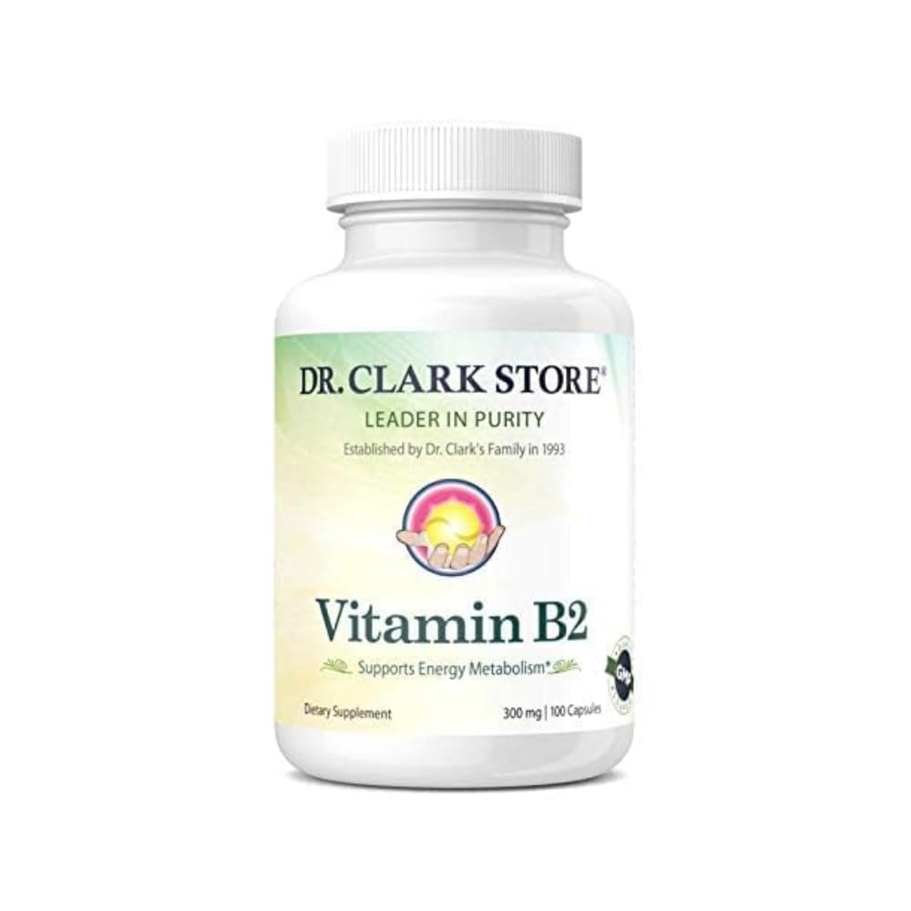 クラークビタミンB2サプリメント、300mg、100ゼラチンカプセル