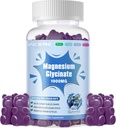 マグネシウムのGlycinateのガミー1000mg - 砂糖はビタミンD、B6、CQ10のCalmの気分及び睡眠サポートとマグネシウムのカリウムの補足- 60のブルーベリーのガミーを放します