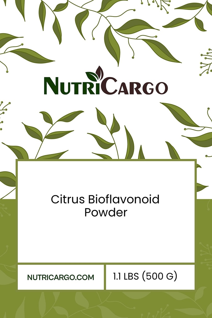NutriCargo Citrus Bioflavonoid Powder (Citrus sinensis/Citrus aurantium) 1.1 lb / 500g Bulk Bag — Ground Flavonoid Extract for Blending & DIY Formulations