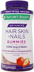 Nature's Bounty Hair, Skin & Nails Rapid Gummies, Argan-Infused Vitamin Supplement with Biotin, 髪をサポート, 皮膚, 女性のための爪の健康, 230 カウント
