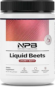 Nature's Pure Blend Organic Beet Rootパウダー - ニトリオキサイドブースターL-アルギニン - 血流循環とエネルギーのための液体ビート - プレワークアウト耐久性サポート - 8,000 MG