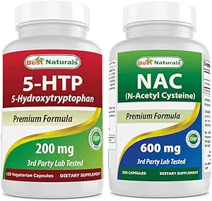 ベストナチュラル 5-HTP 200 mg & NAC - N アセチル Cysteine 600 mg