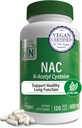 健康スロー栄養 NAC N-アセチル-Cysteine 600mg 120カプセル | 完全菜食主義者の認定 | 健康肺肝機能と細胞の健康をサポート | GMO大豆&グルテンフリー