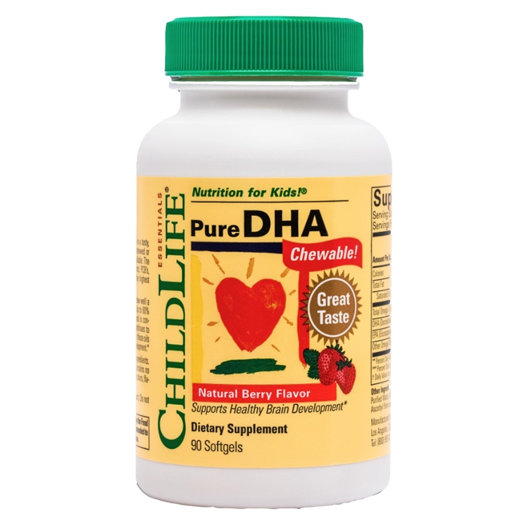 子供のための子供の生命のESSENTIALSの純粋なDHA - DHAの補足、DHA EPA Omega 3の補足、子供のDHAのChewables、赤ん坊DHAのトドルのための魚油、グルテンフリー-自然なベリー、90のSoftgels (1のパック)