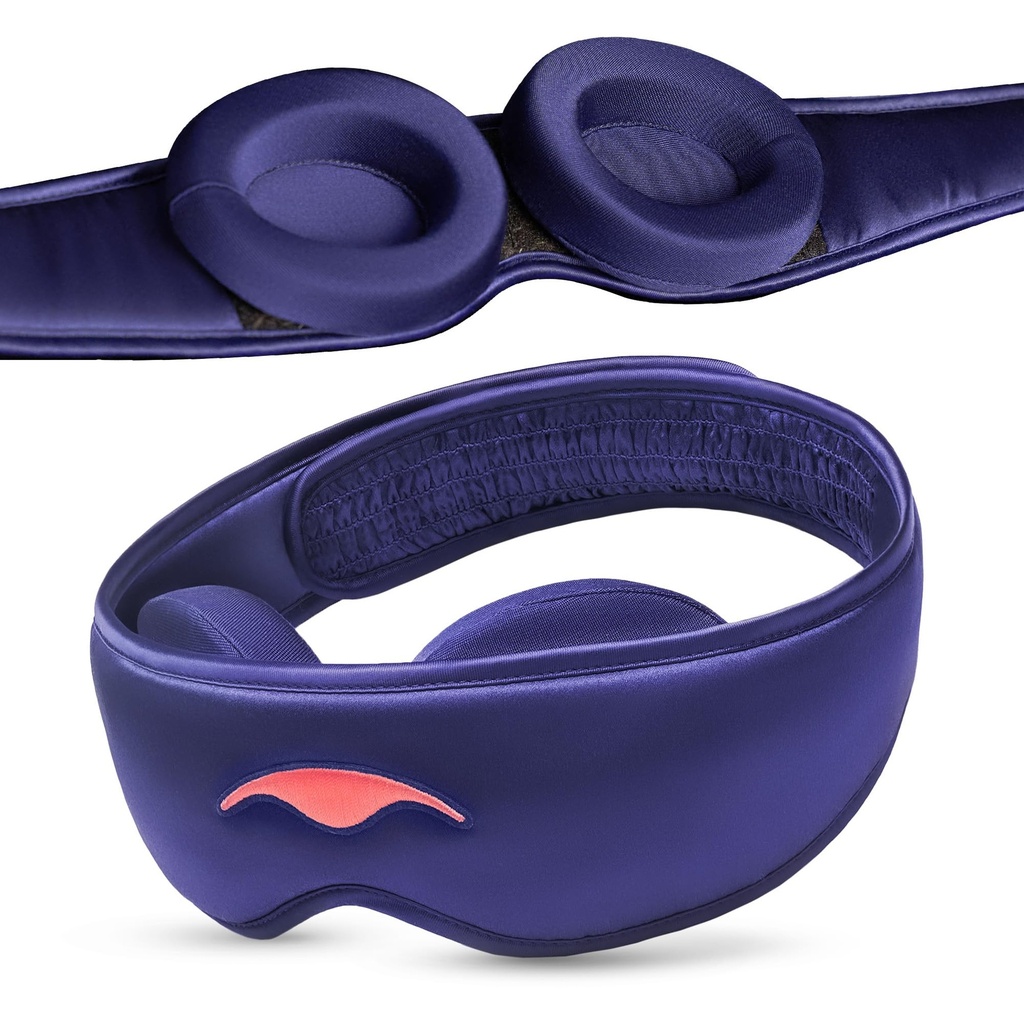 Manta Silk Sleep Mask – Premium 22 Momme Silk Eye Mask, Designed for Blackout Comfort, Breathable and Washable, Adjustable Fit (Purple)