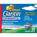 子供のClaritin Chewables 24 HRの子供のアレルギーの薬、ブドウ、60の計算