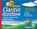 子供のClaritin Chewables 24 HRの子供のアレルギーの薬、ブドウ、60の計算