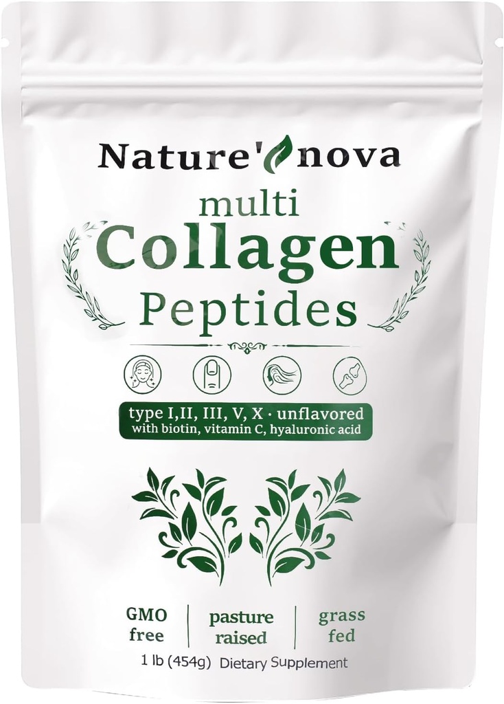 性質のノバの多コラーゲンのペプチッド粉-タイプI、II、III、V、Biotin、Hyaluronic酸、ビタミンC -不燃、容易に分解される非GMO