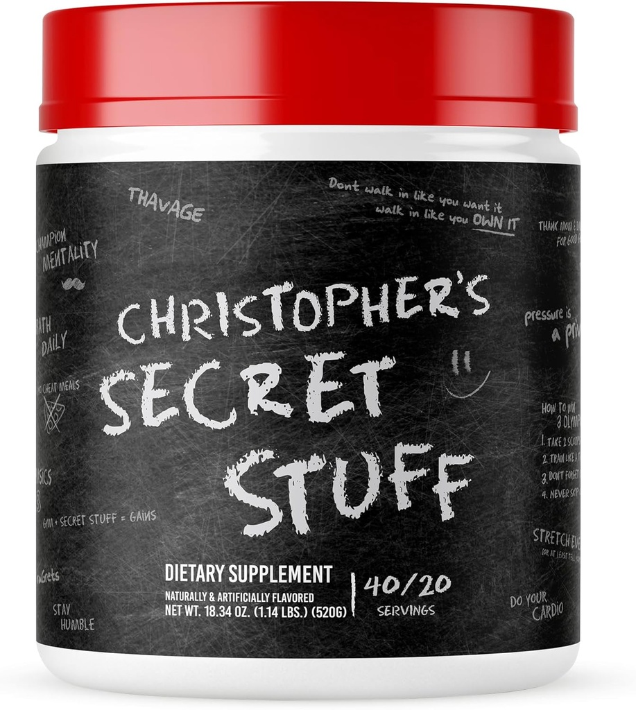 RAW Christopher's Secret Stuff Pre Workout Powder, Thavage (Tastes Like Winning) - Chris Bumstead CBUM Preworkout Supplement for Men & Women - ワークアウト, Hydration & Energy - 40 サービング