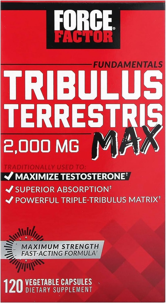 フォースファクターTribulus Terrestris男性、テストステロンブースター、男性バイタリティサプリメント、優れた吸収、2000mg、120カプセル