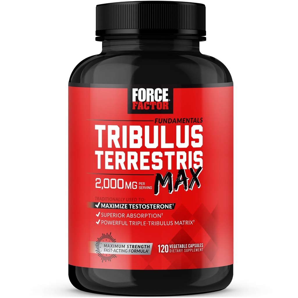 フォースファクターTribulus Terrestris男性、テストステロンブースター、男性バイタリティサプリメント、優れた吸収、2000mg、120カプセル