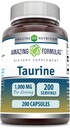アメイジングフォーミュラ タウリン 1000 Mg/サービング 200 カプセル アミノ酸サプリメント | 非GMO | グルテンフリー | アメリカ製