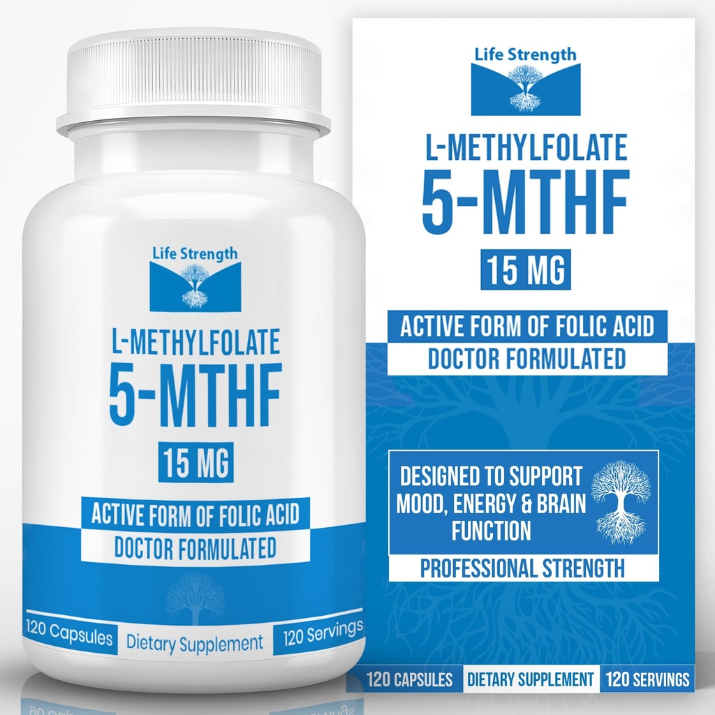 L-Methylfolate 15 MG 120 CAPSULESOptimized & Highly Bioactive Methyl Folate, 5-MTHF Supplement for Mood and Immune Support, Natural Diet Supplement for Energy, Non-GMO & Gluten-Free,