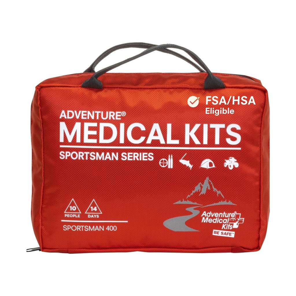 Adventure Medical Kits Sportsman Series Medical Kit - 400 - First Aid Kit for Camping, Hiking, Hunting & More - For 10 People for 14 Days - Includes Bandages, Medicine, Guide Book & More