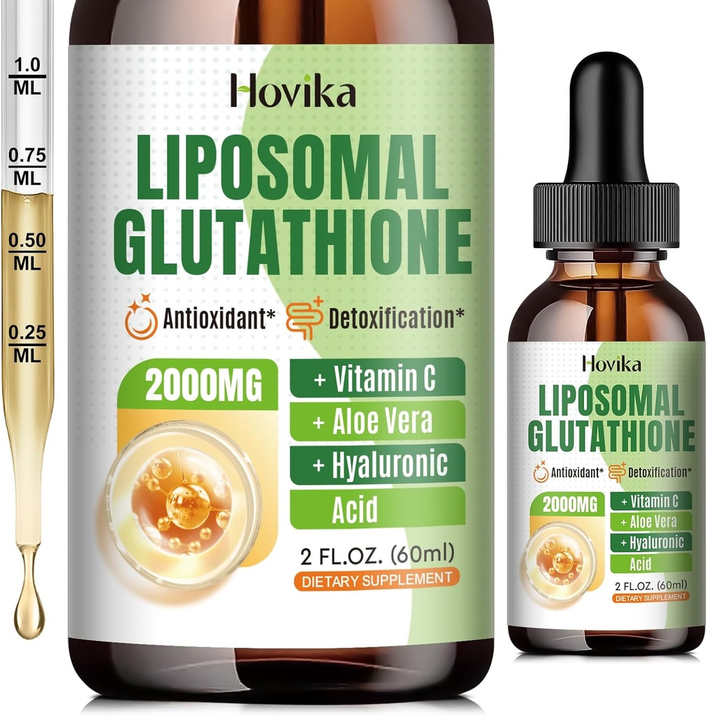 Liposomalのグルタチオンの補足2000mgのビタミンCの液体のグルタチオンの低下、免疫システムのためのマスターの酸化防止剤、老化の防衛、皮の頭部、肝臓のデトックス - 優秀な吸収、ビーガン2 Fl Oz