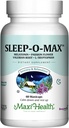 Maxi Health 大人 草 睡眠-O-Max と Valerian Root, Melatonin, トリプトファン, パッションフラワー - ナチュラル 睡眠 サプリメント - Calm Sleep Supportフォーミュラ