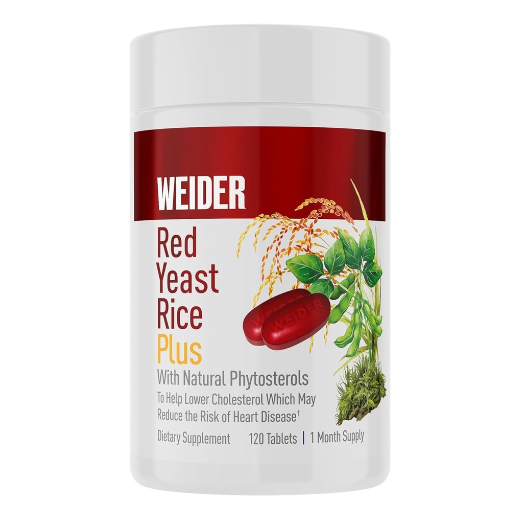 Weider の自然な Phytosterols、グルテンフリーの 1 つのか月の供給の 850mg の赤いイースト米のプラス 1200mg、
