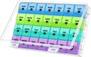 DANYING XL 毎月の丸薬オーガナイザー 1 日 1 日 1 日 1 日、28 日 ピル コンテナ 1 日、週 1 ビタミン ケース、毎日の薬オーガナイザー