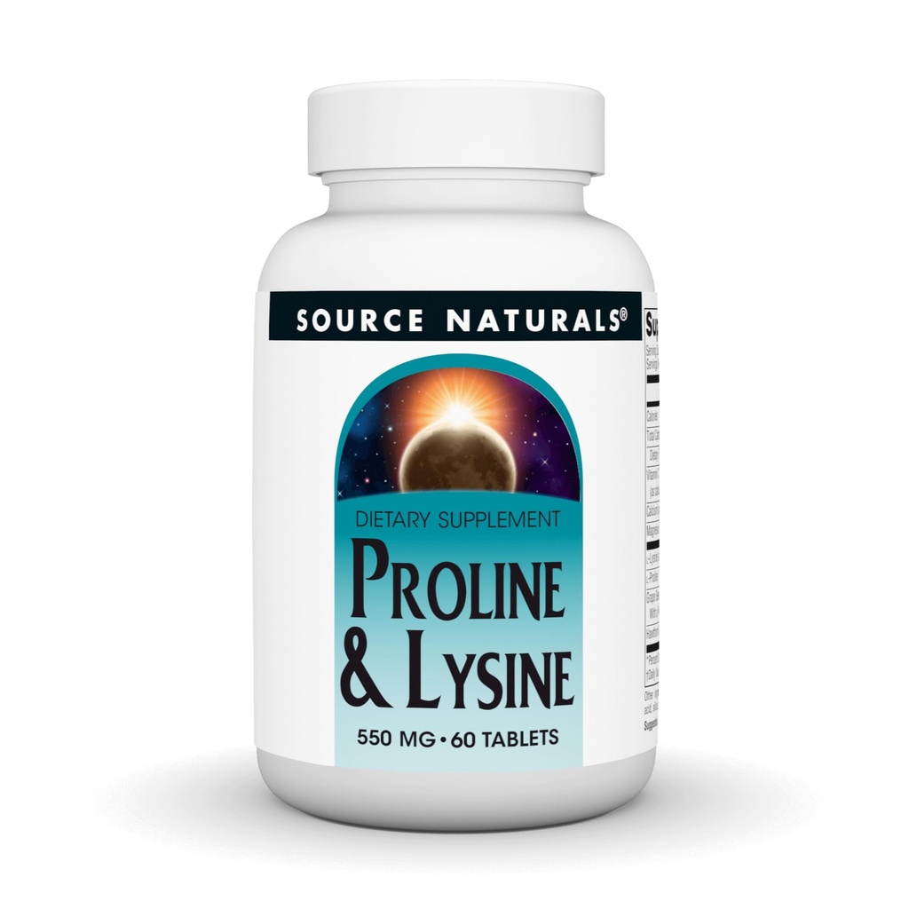 源のNaturals Lプロリン及びLリジン、550mg - 60のタブレット