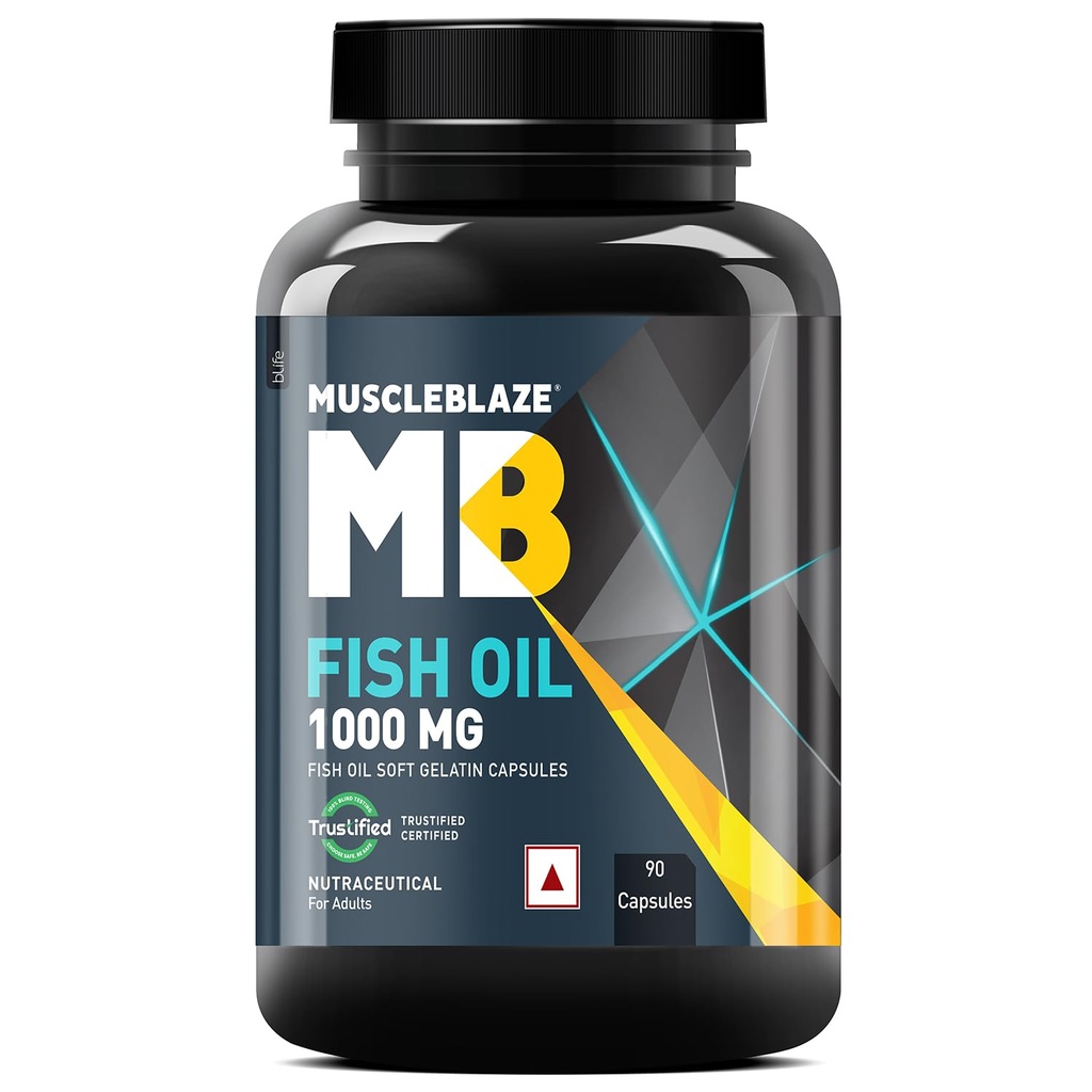 MuscleBlaze Omega 3 Fish Oil, 90 Capsules