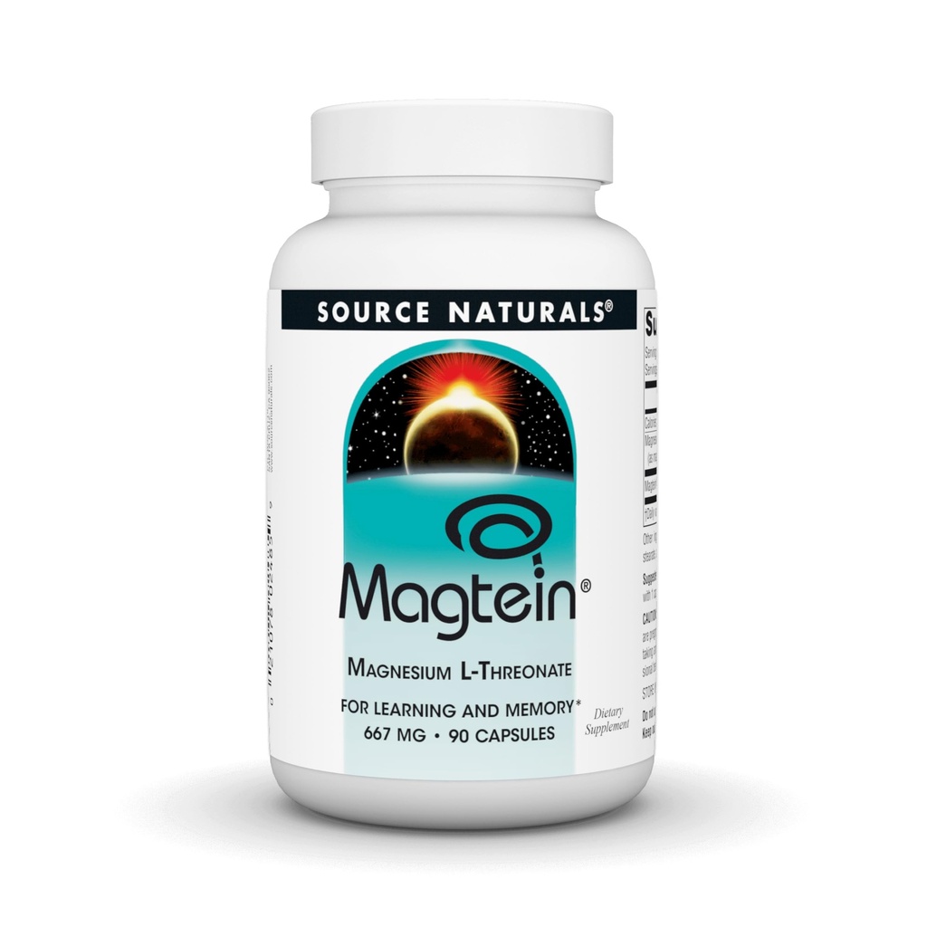 源のNaturals MagteinのマグネシウムL-Threonate 667mgサポート焦点、気分、健康な記憶、認知機能、睡眠* - 90のカプセル