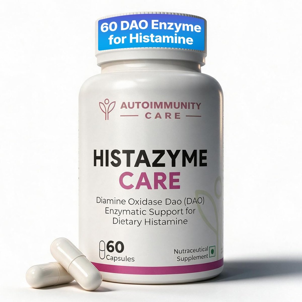Autoimmunity Care Histazyme Care DAO Enzyme Supplement 20,000 HDU – Anti Histamine Blocker for Histamine Intolerance, Digestive Enzymes for Men, Gut Health for Women, Quercetin Phytosome, 60 Caps