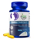 DHA(60カウント)のビーガンプレナタルビタミンOmega-3 - Qwellより良い魚油、脳機能 - 820 Mg Algae DHA&EPA、ビタミンE、カラギーナンフリーのビーガンプレナタルビタミン