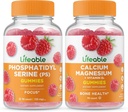 Lifeable Phosphatidylserine (PS) + Calcium Magnesium, Gummies Bundle - Great Tasting, Vitamin Supplement, Gluten Free, GMO Free, Chewable Gummy