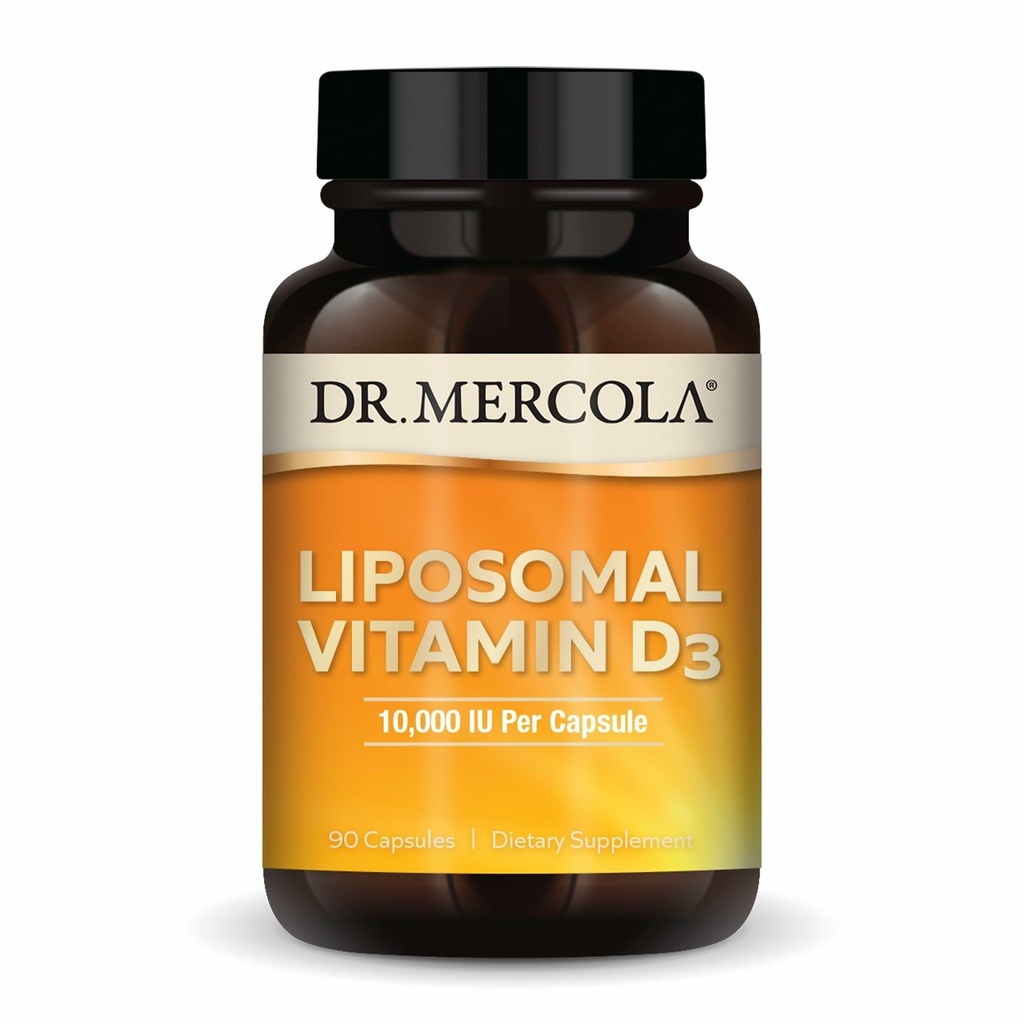 Dr. Mercola Liposomal Vitamin D3 - ハート、骨と免疫の健康をサポート - サービングあたりの10,000 IU - 非GMO、大豆フリー&グルテンフリー - 90カプセル(90のサービング)