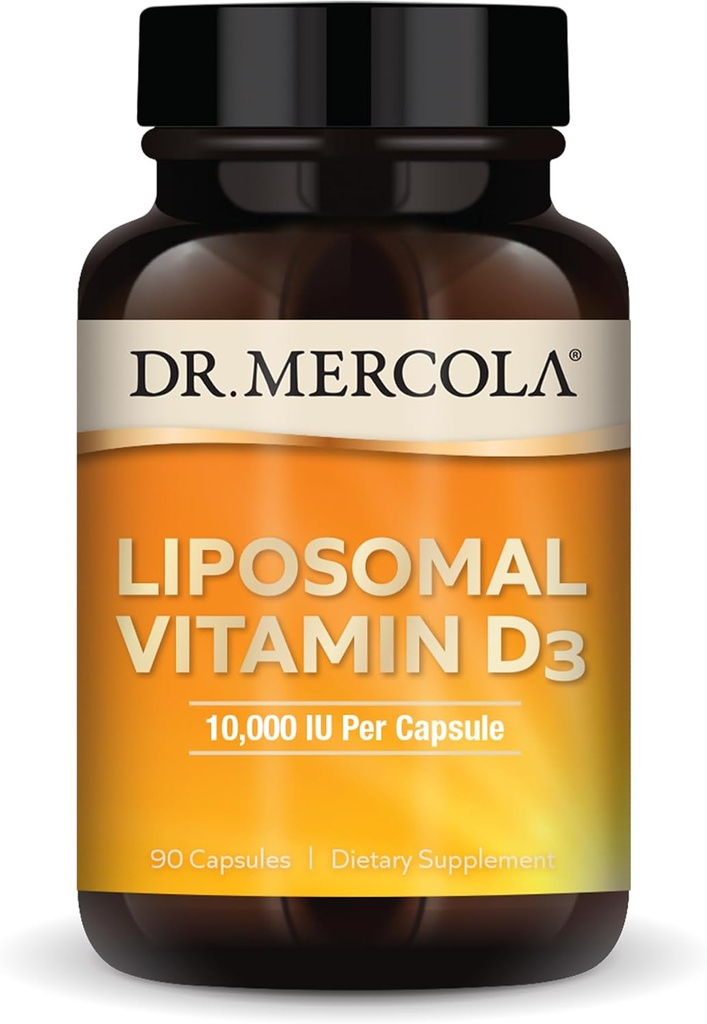 Dr. Mercola Liposomal Vitamin D3 - ハート、骨と免疫の健康をサポート - サービングあたりの10,000 IU - 非GMO、大豆フリー&グルテンフリー - 90カプセル(90のサービング)