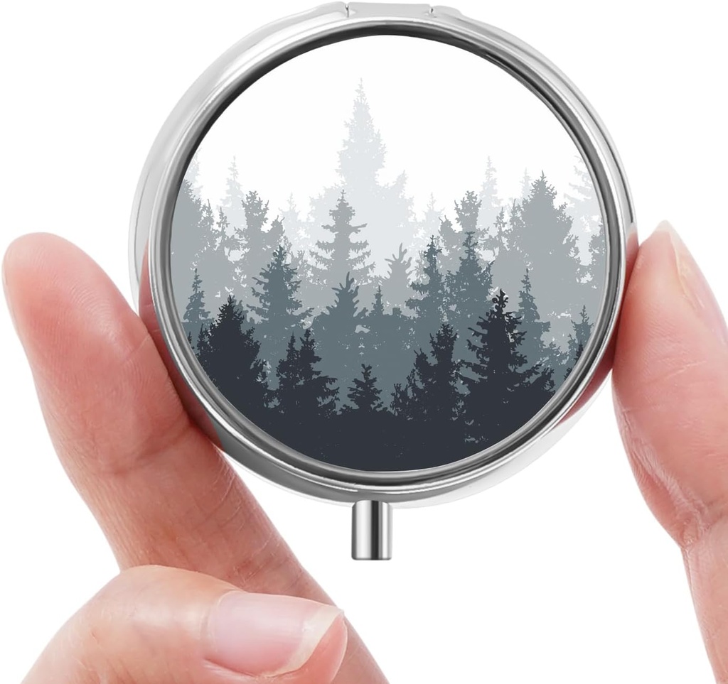 ミニピルボックス、小さなピルボックス、ポータブルピルボックス、ビタミン、医薬品、魚油、サプリメント(ウォウドランド)のためのかわいいピルオーガナイザー