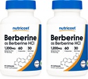 Nutricost Berberine HCl 600mg、60カプセル(2瓶) - グルテンフリー、ベジギーキャップ、非GMO
