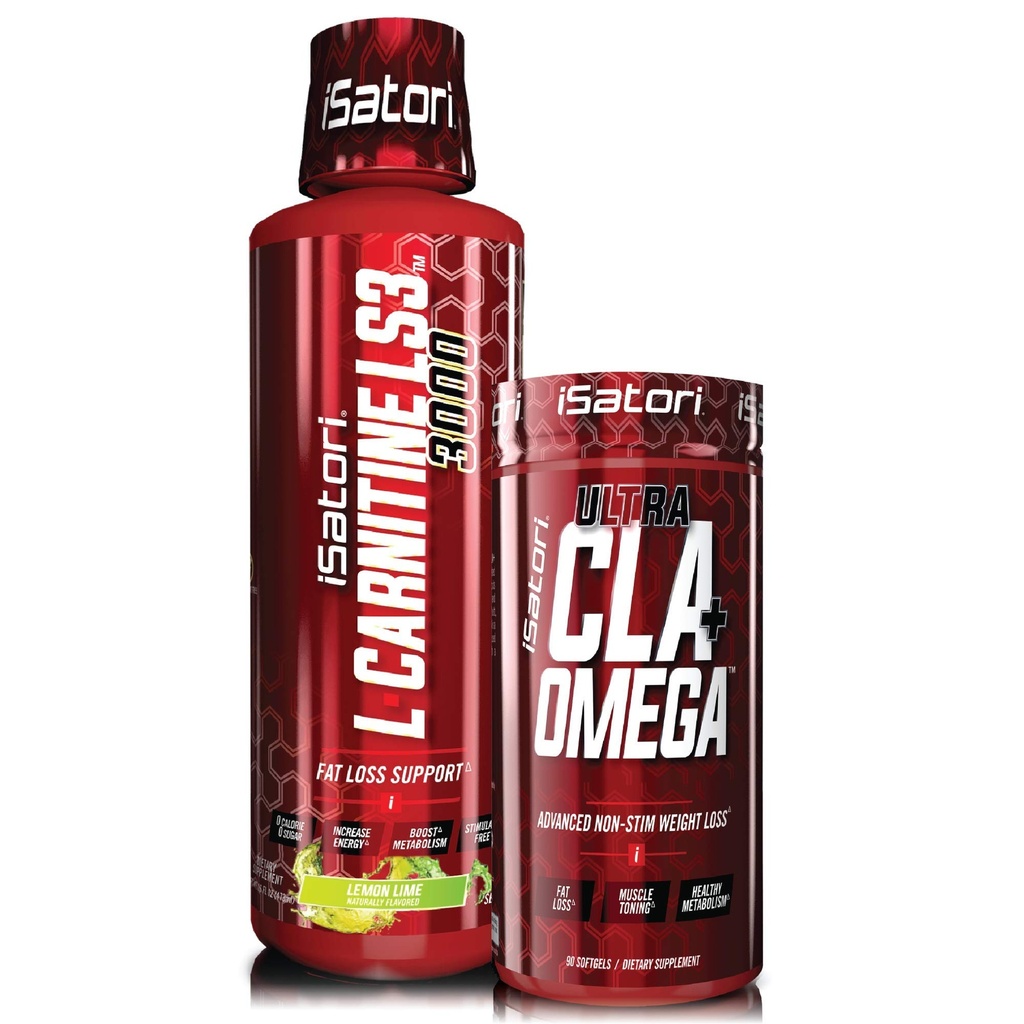 iSatori L-Carnitine LS3レモンライム3000mg (32 サービング) & iSatori Ultra CLA (90 Softgels)
