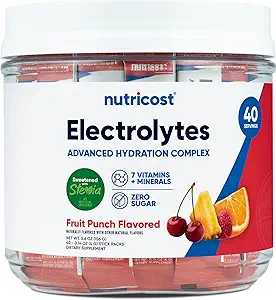 Nutricost Electrolytesコンプレックス、フルーツパンチフレーバー、40スティックパック - 高度な水和コンプレックス