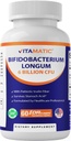 Vitamatic Bifidobacterium Longum 6 Billion CFU per DR カプセル - 60 カウント - 腸の健康を促進 - プレバイオティックインリン繊維で作られた