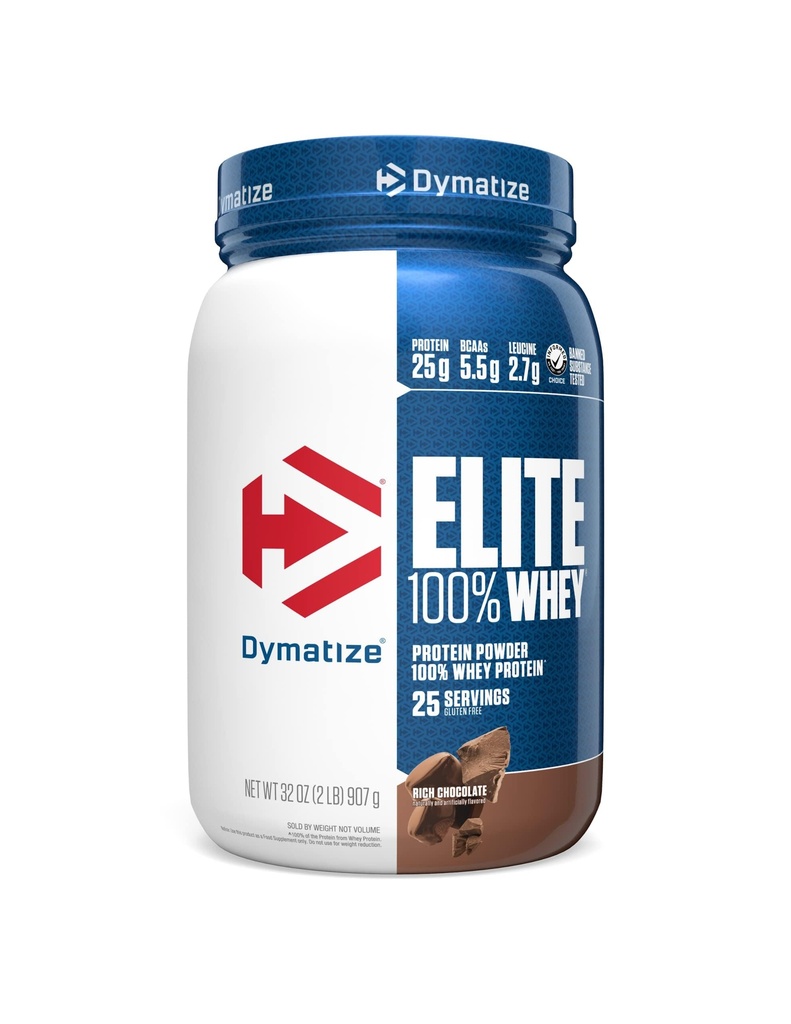 Dymatize エリート 100% の乳清蛋白質の粉、チョコレート、蛋白質、5.5g BCAAs、より少し 140 Cal.、グルテンフリー、3g 炭水化物、2g 砂糖、3g 脂肪(25 のサービング)
