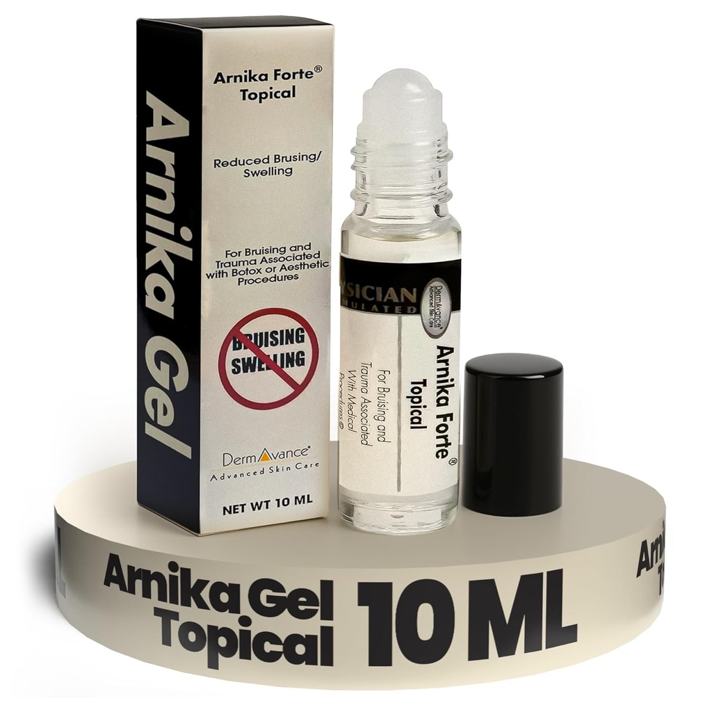 Arnika Forte Topical Roll-On, Arnica Gel for Bruising and Swelling After Surgery, Easy-to-Use Arnica Gel Topical for Post-Surgical Care and Sports Injuries, Clear, 10 ml