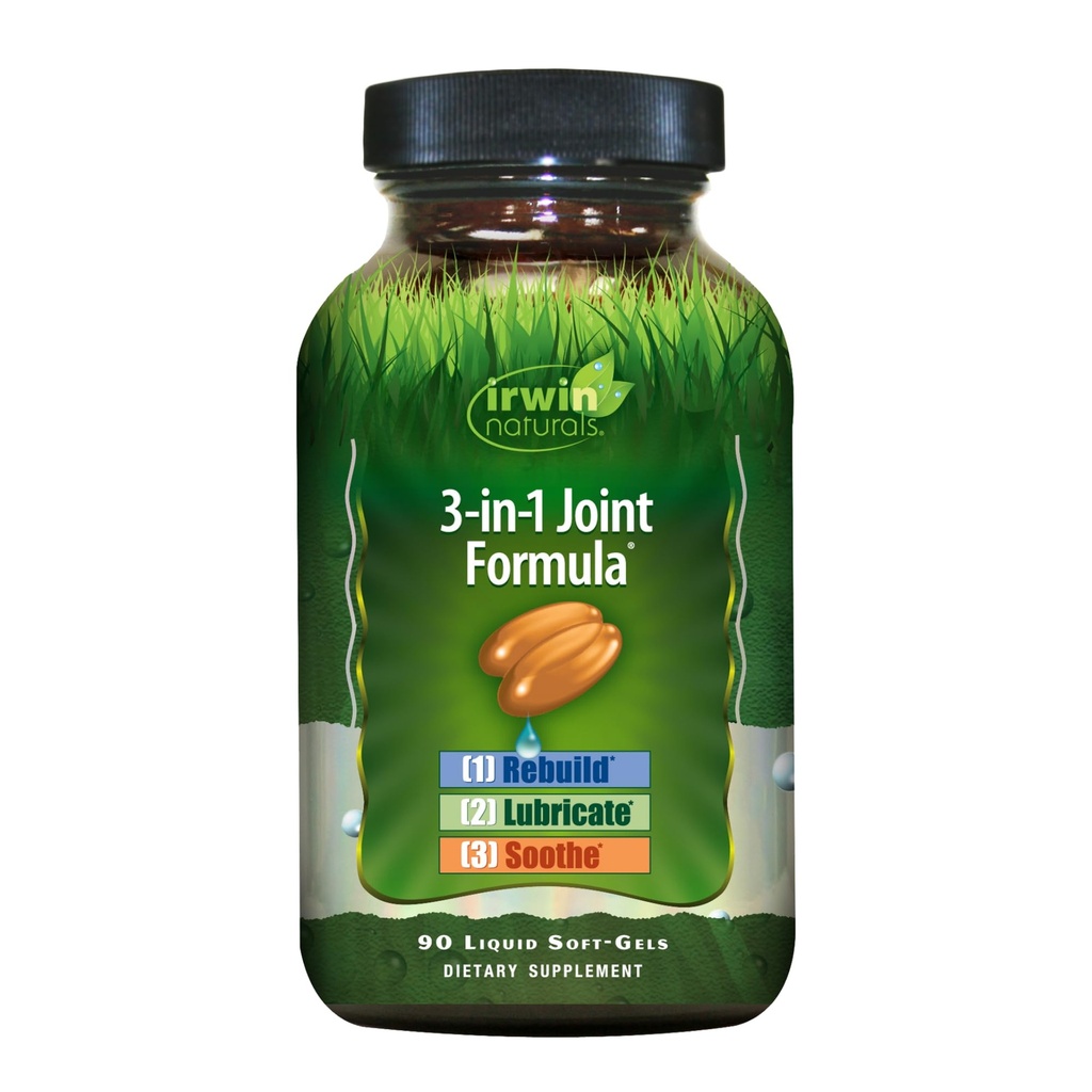 Irwin Naturals 3-in-1ジョイントフォーミュラ - グルコサミン、コンドロイチン、ターメリック&ボスウェリアと強力な共同サポートサプリメント - 90液体Softgels
