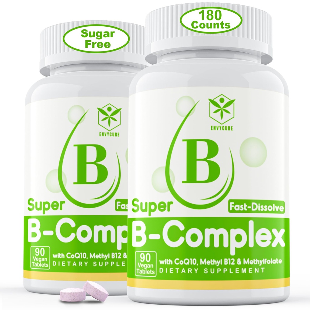 砂糖はメチルB12、MethylFolate、B6、B1、B2、B3の速い分解の非常にBioavailableエネルギー レベル、神経系、ビーガン、180のタブレットのための複雑な補足をメチル化しました