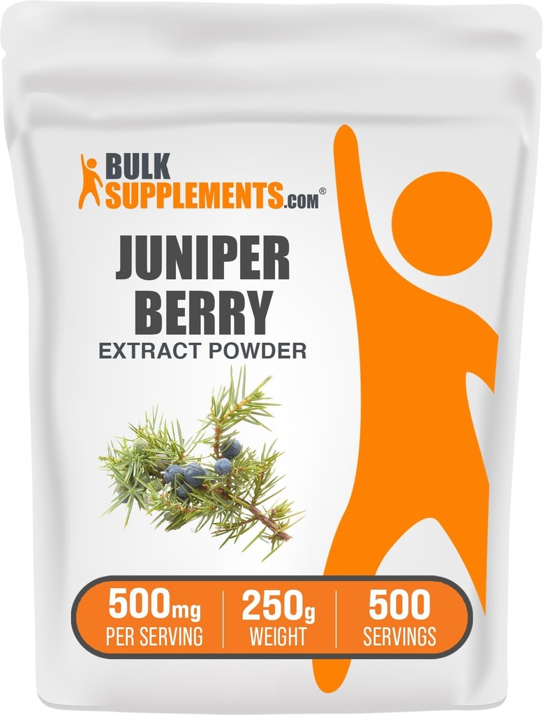 BulkSupplements.com Juniperベリーエキスパウダー - Juniper Berries、Juniper Berry Powder - Gluten Free、500mg/サービング、250g(8.8オンス)(パッケージ1)