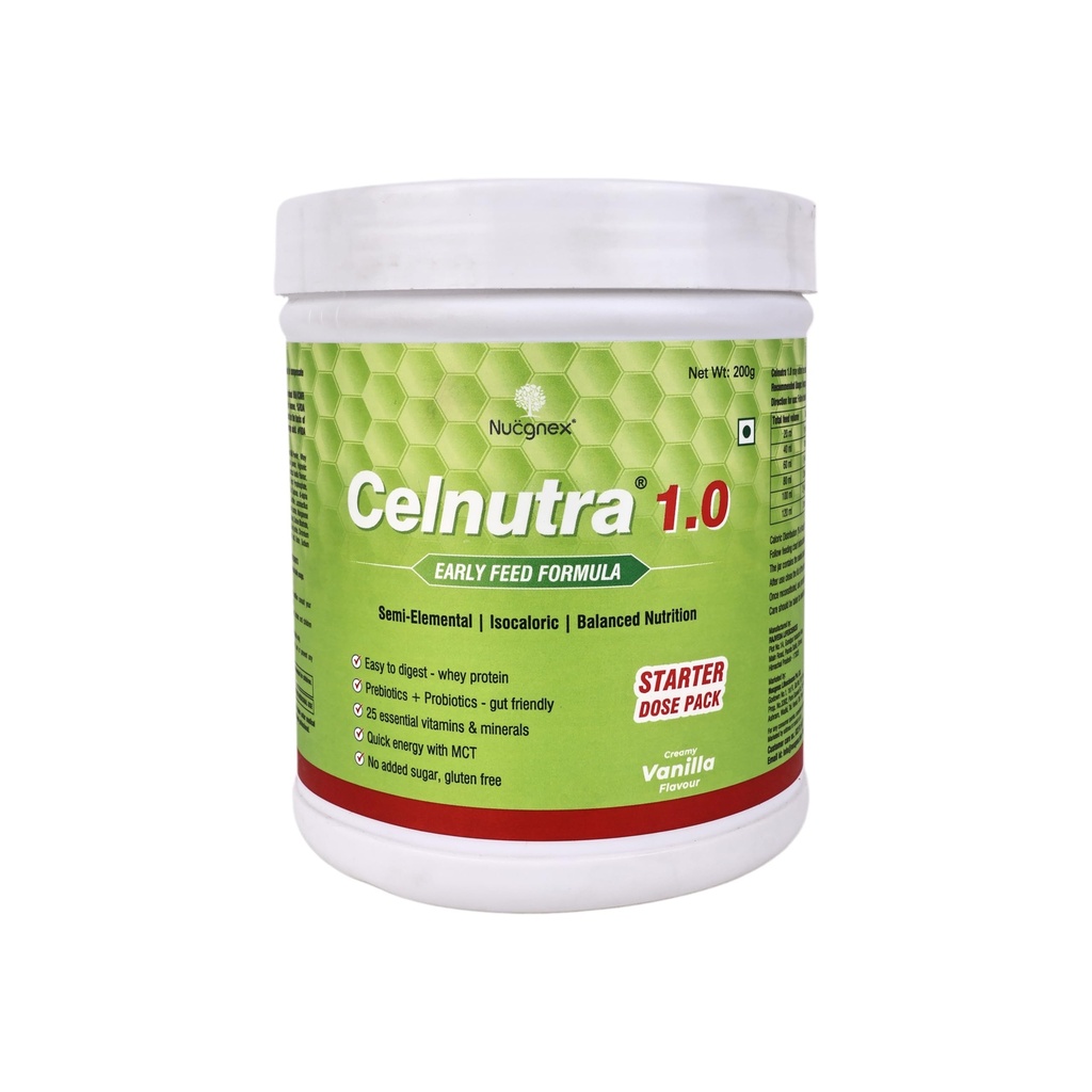 Nucgnex Celnutra 1.0 Easy to Digest Nutrition Powder | Gentle Daily Nutrition Drink for Sensitive Stomach | With Prebiotics & Probiotics | Ideal for Elderly & Recovery | No Added Sugar | 200g