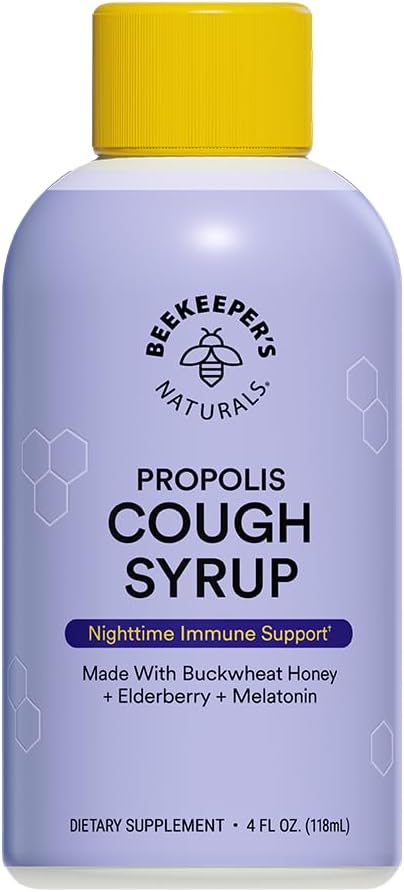 BEEKEEPER’S NATURALS B.Better Nighttime Cough Syrup for 大人 - エルダーベリーエキス、ビープロポリスエキス、Buckwheatハニー - 免疫サポート、4oz