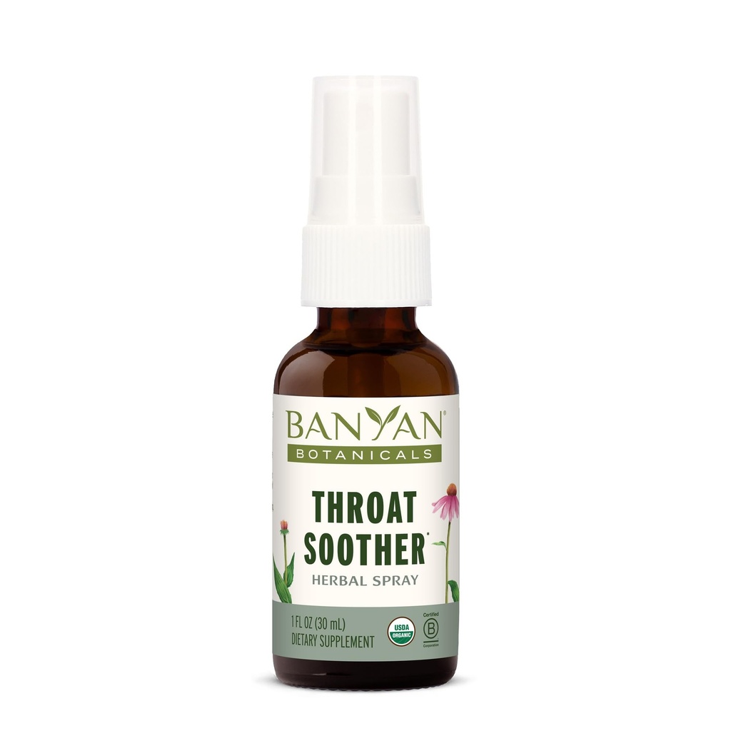 Banyan Botanicals Throat Soother Herbal Spray - オーガニックハーブスロートスプレー - Echinacea Root for Throat Comfort and Immune Support* - 1 fl oz。 - Non-GMO Sustainable Sourceベジタリアン